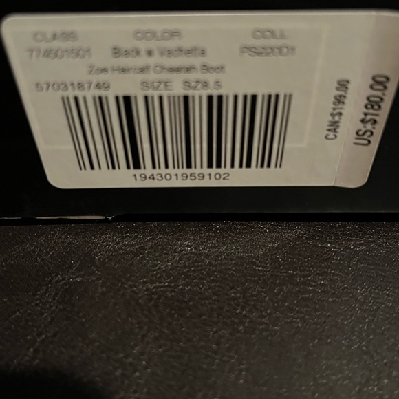 WHBM Animal Print Cheetah Haircalf Ankle Bootie Zoe Black W Vachetta - Picture 5 of 5